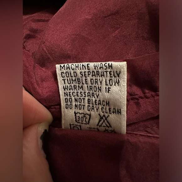 Basix Vintage Wine Silk Button Down - Picture 6 of 6